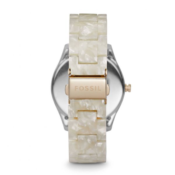 Stella Multifunction Resin Watch - Pearlized White with Rose 