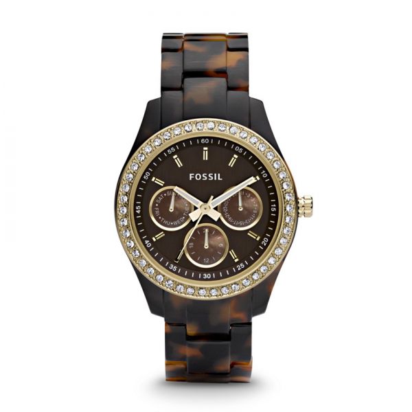  Stella Multifunction Resin Watch - Tort with Gold-Tone 