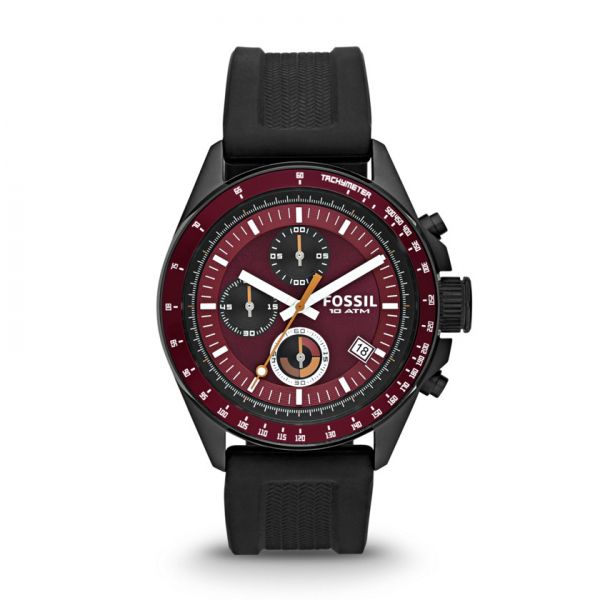  Decker Chronograph Silicone Watch - Black 