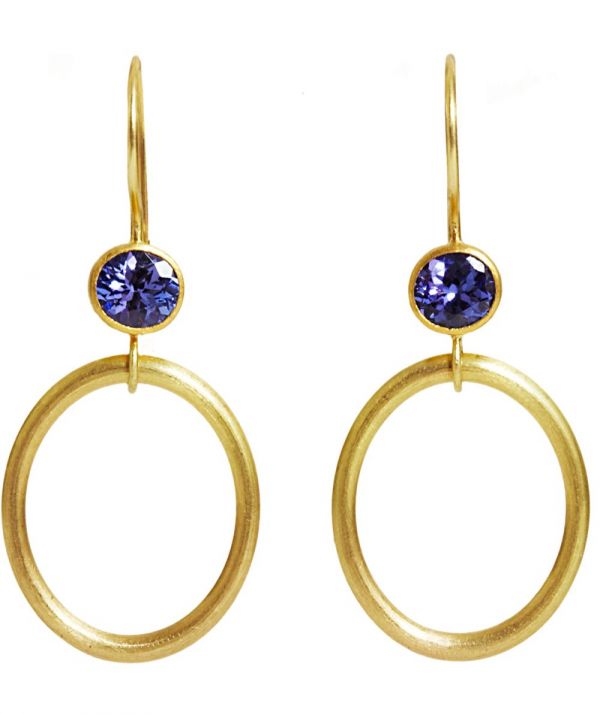 Tanzanite Jump Through Hoops Earrings 