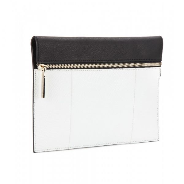 Zip Small lizard leather clutch