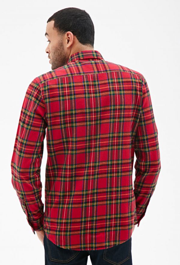 Plaid Flannel Collared Shirt