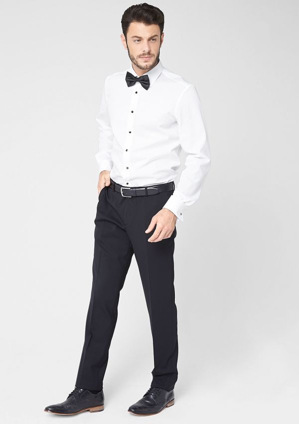 Slim: shirt with turn-up cuffs