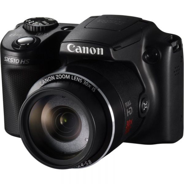 Дигитален фотоапарат Canon PowerShot SX510 IS, 12.1MP, Черен