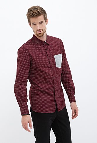 Collared Dot Print Shirt