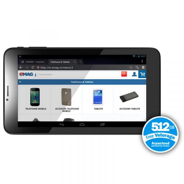 Таблет Vonino Onyx Z с процесор Dual-Core A7 1.30GHz, 7&quot;,1GB DDR3, 8GB, 3G, GPS, Bluetooth, Wi-Fi, Android 4.2. Jelly Bean