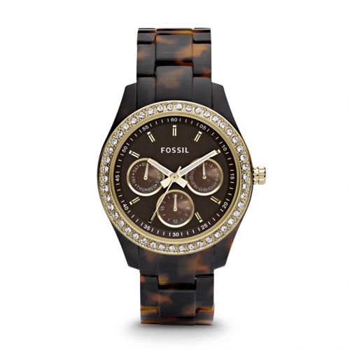  Stella Multifunction Resin Watch - Tort with Gold-Tone 