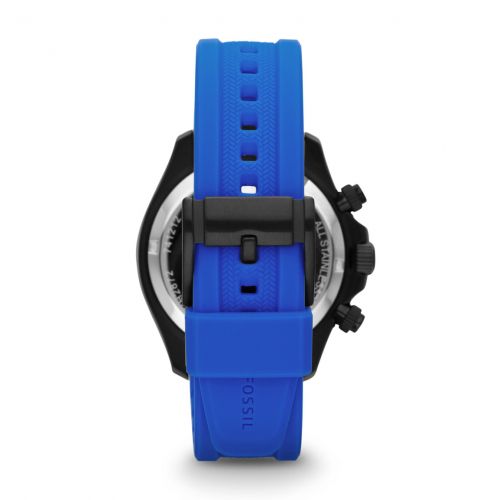  Retro Traveler Chronograph Silicone Watch - Blue 