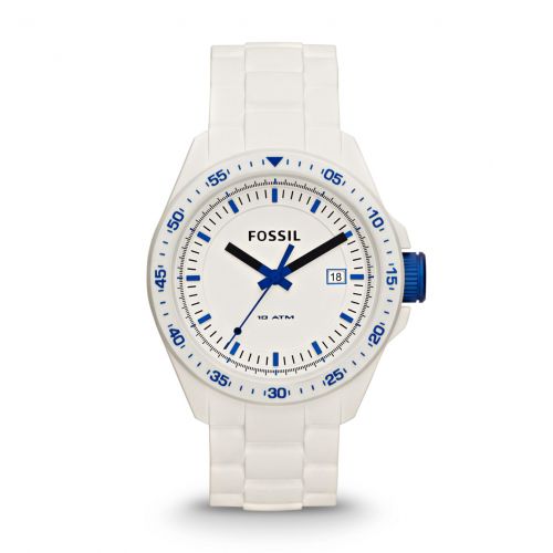  Decker Three Hand Silicone Watch - White 