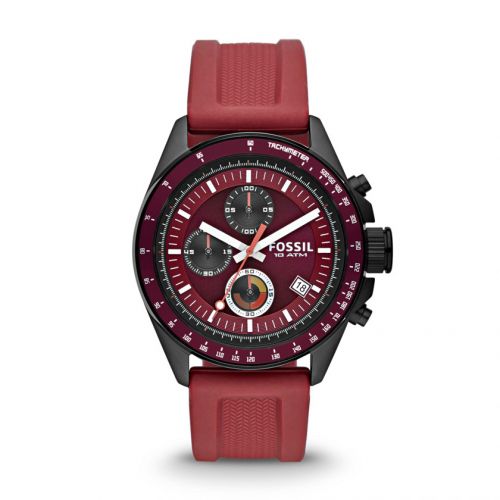  Decker Chronograph Silicone Watch - Burgundy 