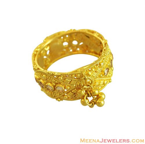 22K Fancy Ladies Gold Wide Band 