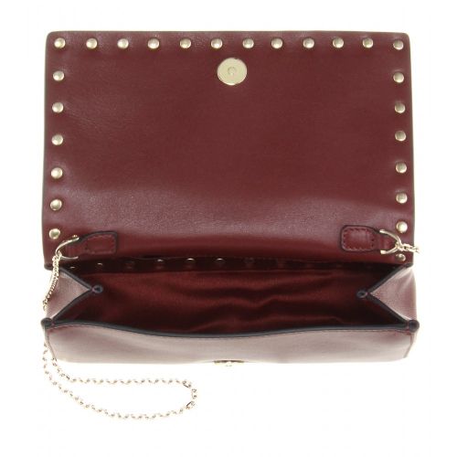 Rockstud leather clutch