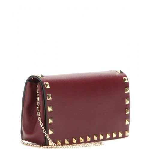 Rockstud leather clutch