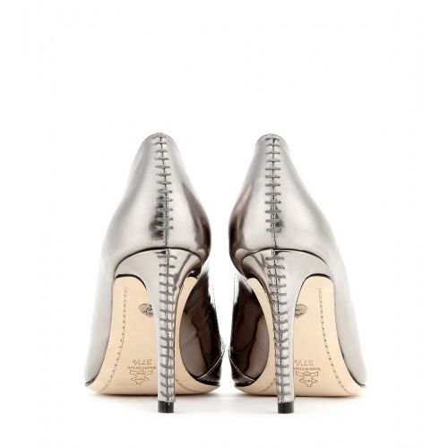 Dina metallic-leather pumps