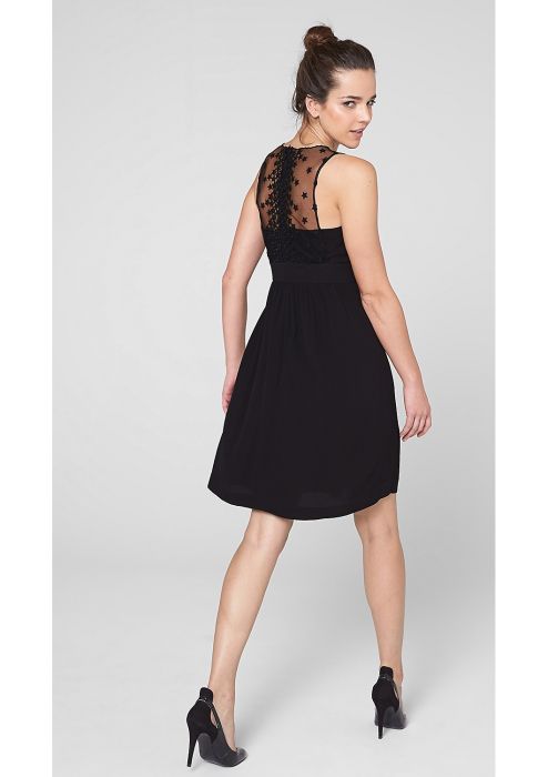  Crêpe dress with lace